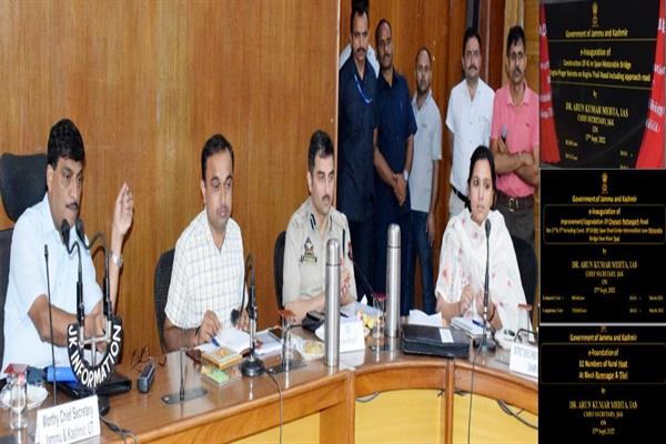 CS reviews developmental works in District Udhampur