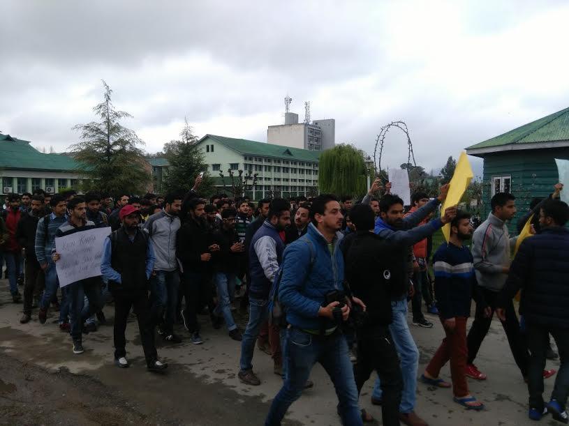 KU, IUST students protest against Kupwara killings