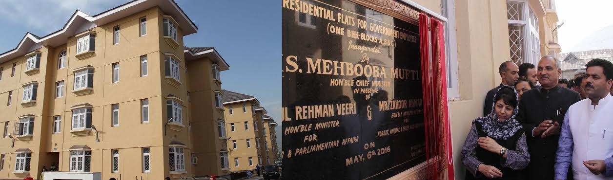 Mehbooba inaugurates 48 Estates quarters at Pampore