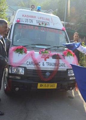 Kashmir health department using ambulances, without basic life support, GPS