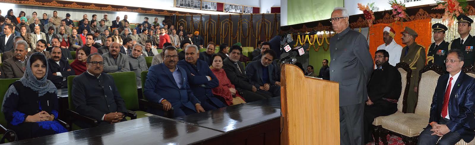 Pandemonium in Assembly, Governor cuts short his speech