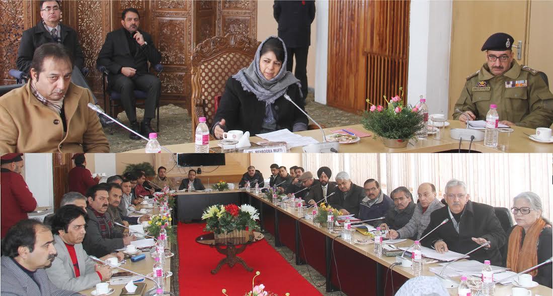 Mehbooba reviews essential services, admn’s preparedness in Kashmir Valley