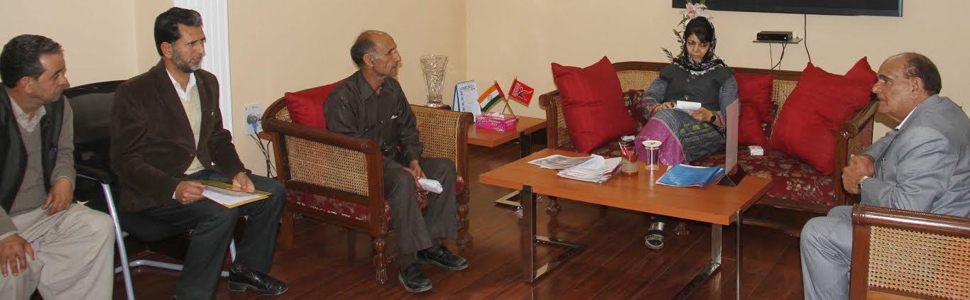 Banihal, Reasi, Chattisinghpora, Wachi deputations meet Mehbooba