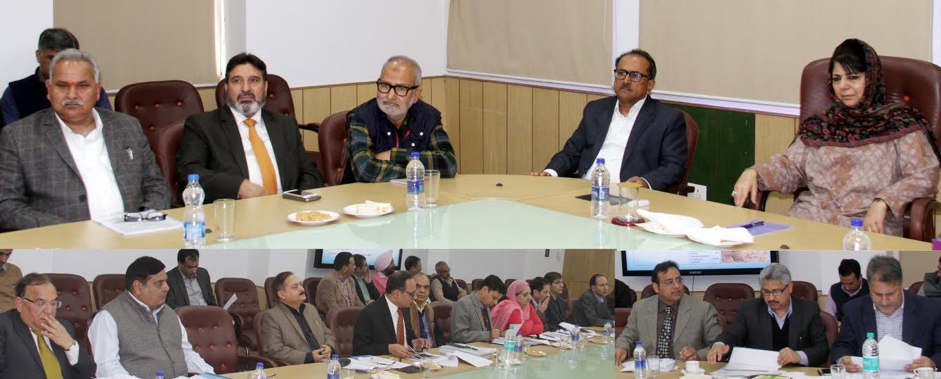 Mehbooba reviews pace of work on key dev projects in the State