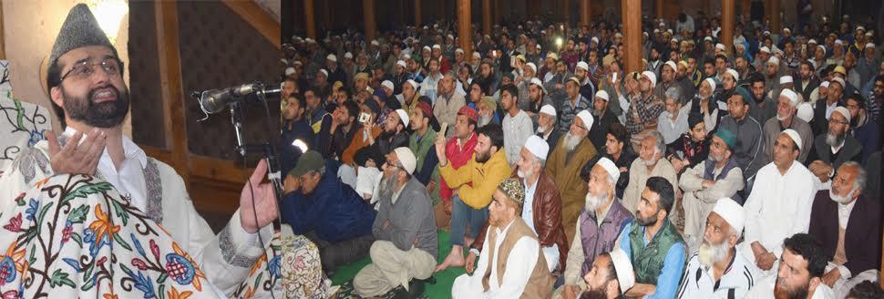 Mirwaiz throws light on philosophy of Meh’raj-e-Rasool (PBUH)