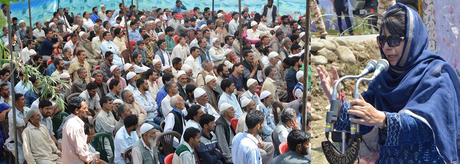 Mehbooba kickstarts Rs 57 cr worth development projects in Kulgam district