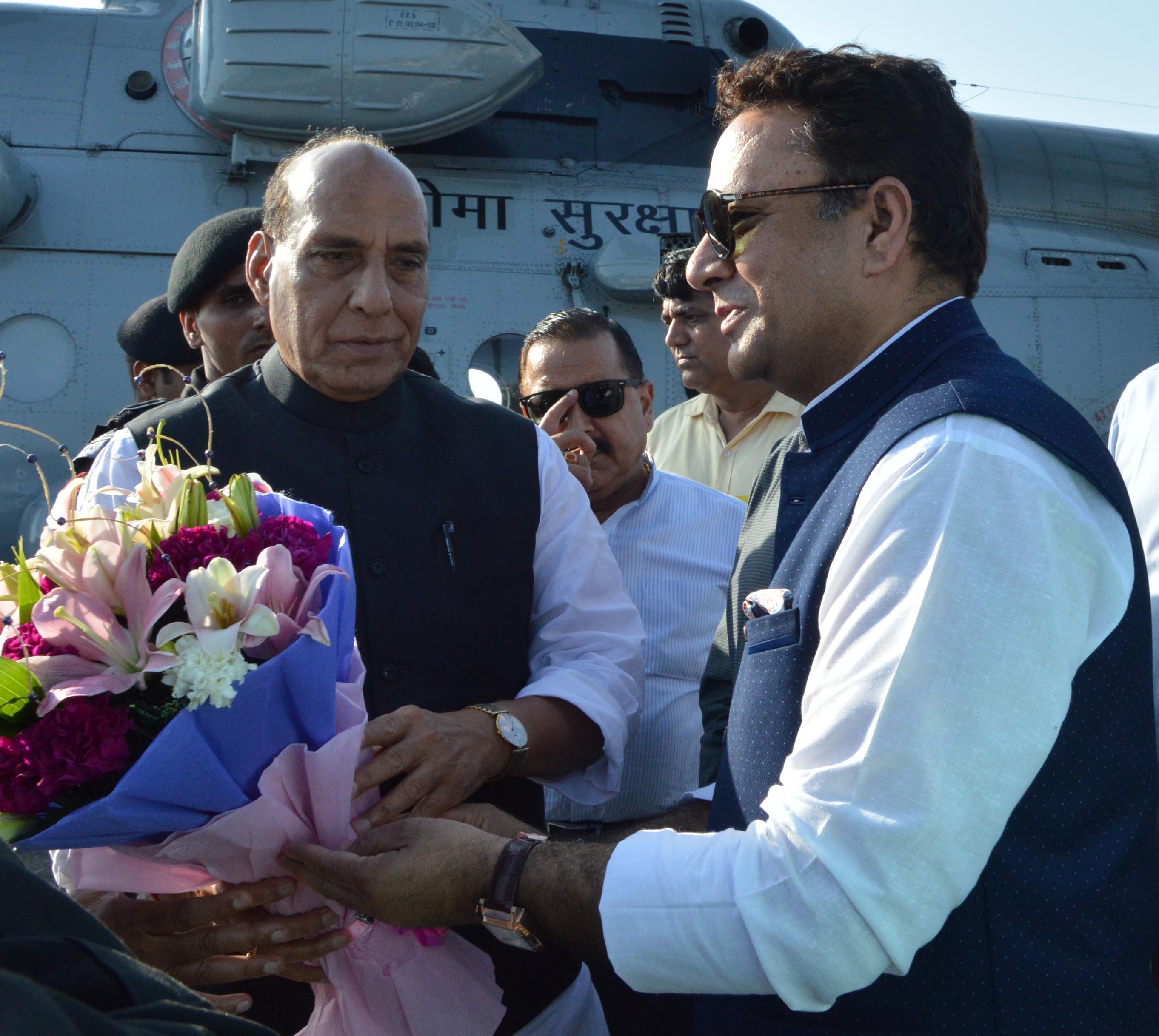 Rajnath Singh arrives in Jammu