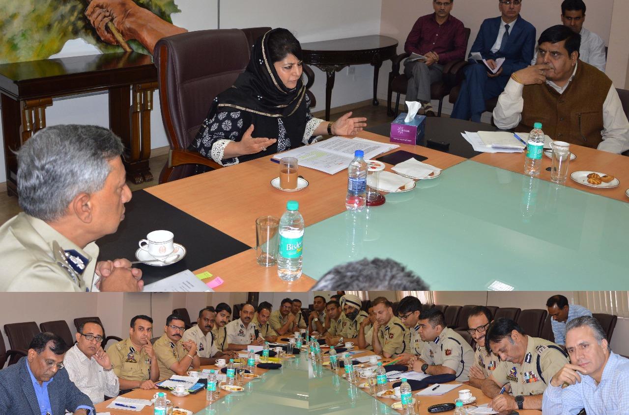 Act as an institution of public faith, adopt social, community policing: Mehbooba to Police