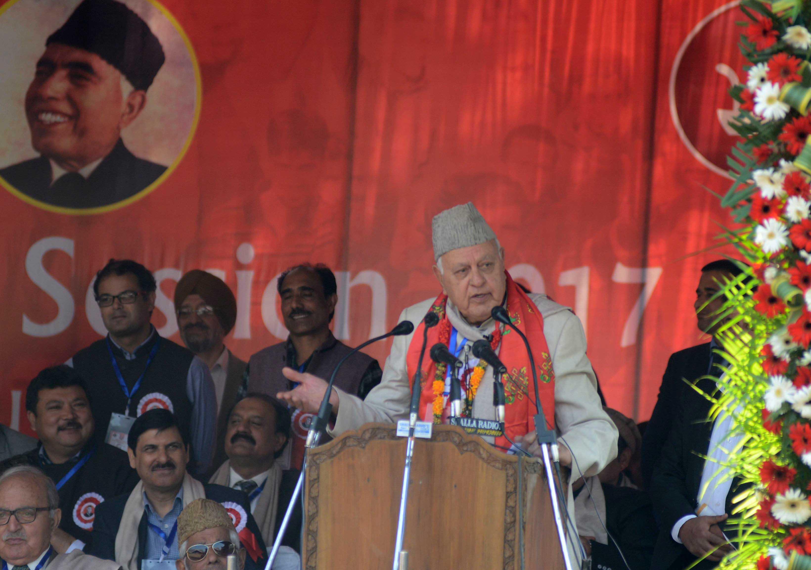 NC elects Dr Farooq its president at delegate session held after 15 years