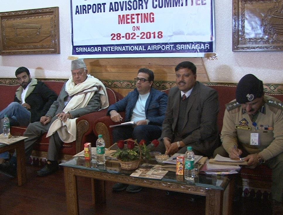 Dr. Farooq chairs Srinagar Airport Advisory Committee meeting