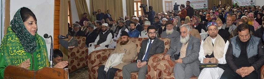 Mehbooba urges religious scholars to lead society, show right path to get out of difficult issues