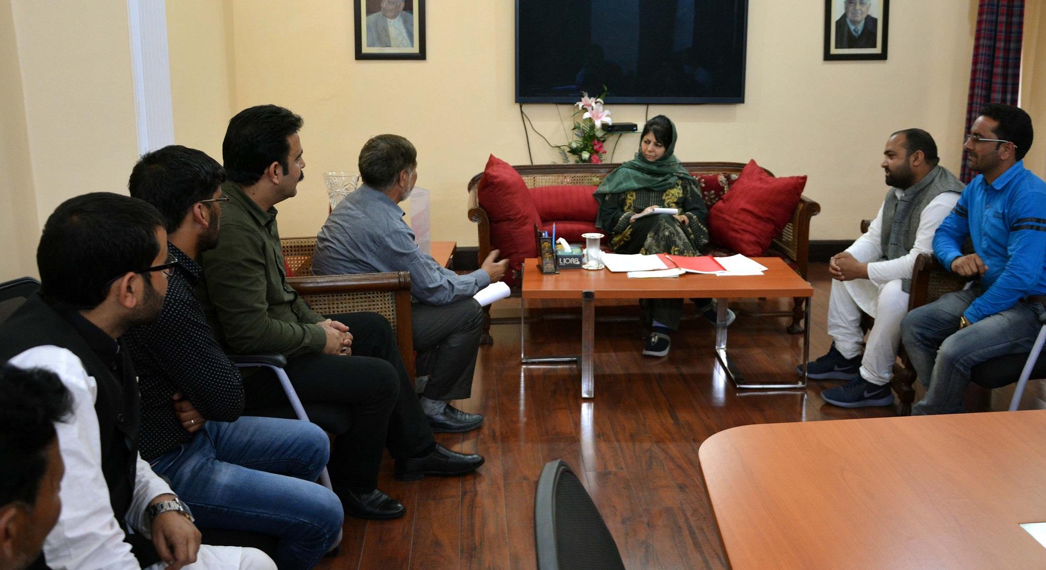 Deputations from Banihal, R S Pura, Dachan, other places meet Mehbooba