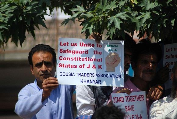 Article 35-A: Protests held at various places