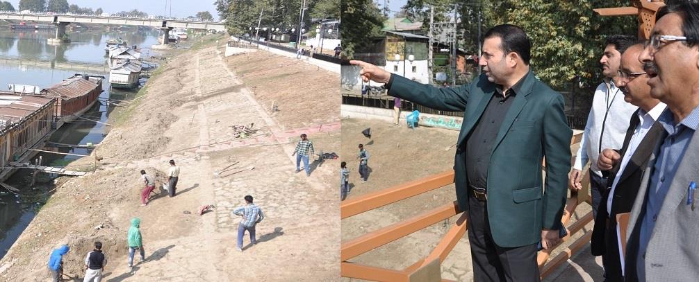 Farooq Shah reviews beautification of Jhelum bund, strengthening FPC embankments