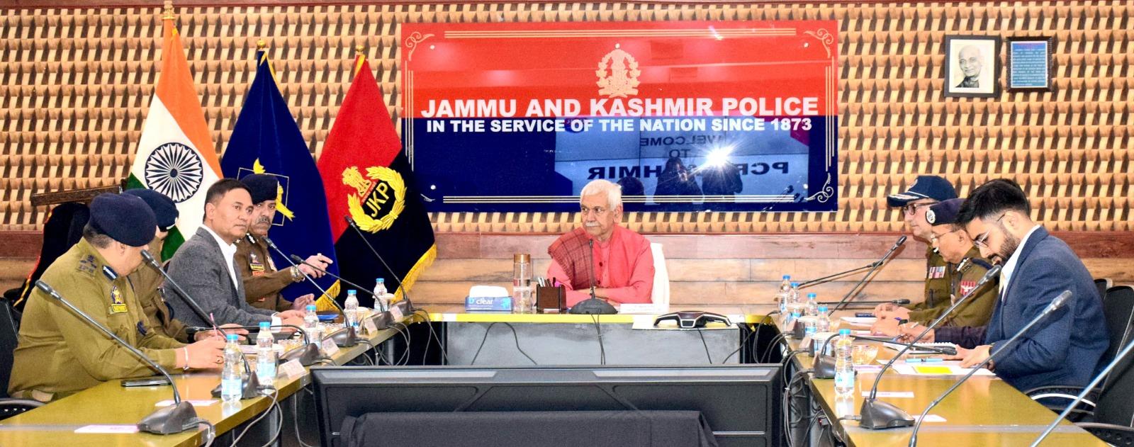 Lieutenant Governor reviews law & order situation at a high-level meeting at PCR Kashmir
