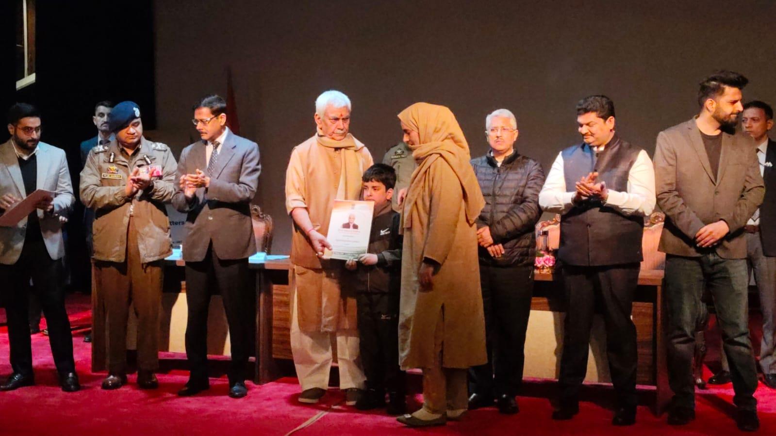 LG Sinha hands over 50 jobs to kin of terror victims ahead of Eid