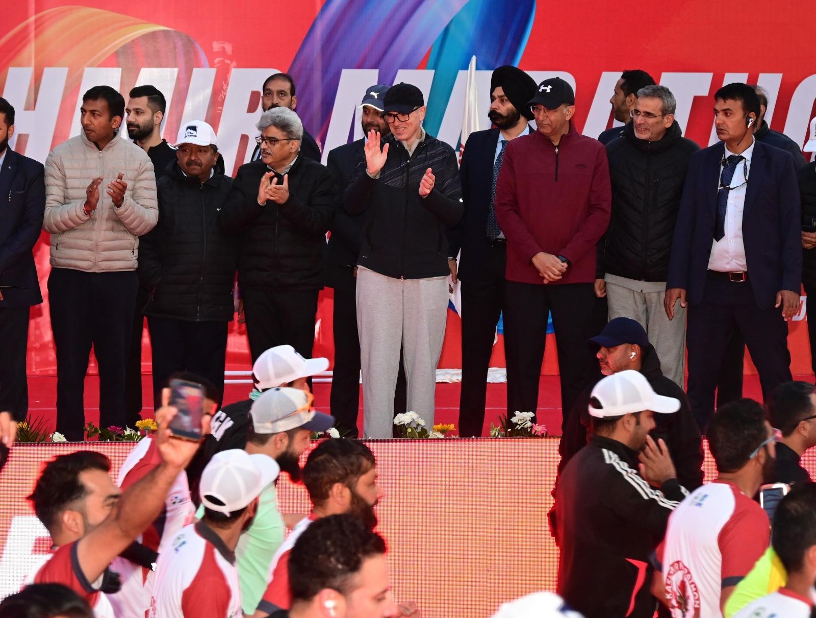 Omar Abdullah flags off third Kashmir Marathon in Srinagar