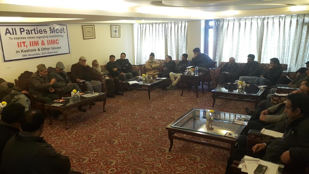 All Parties meet held to establish IIT, IIM and IIMC in Kashmir