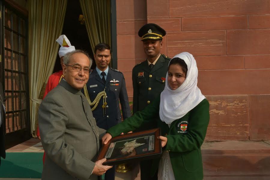 Kashmir girls meet President, visit Parliament
