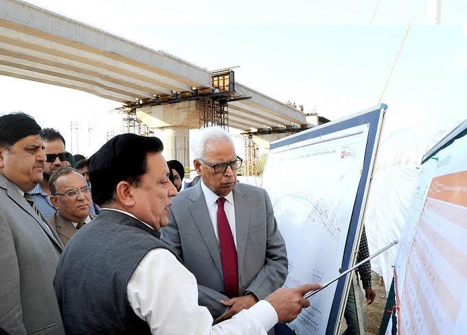Guv inspects work on Bikram Chowk Fly Over Project