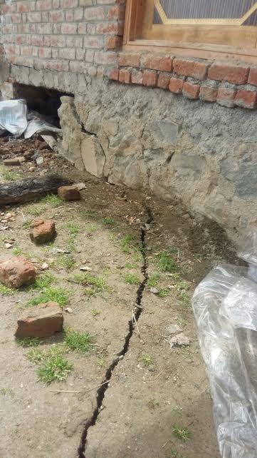 Landslide damages residential house in Handwara