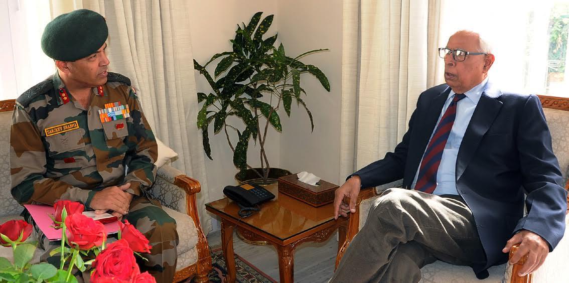 Bloeria, GOC 26 Inf. Div calls on Governor