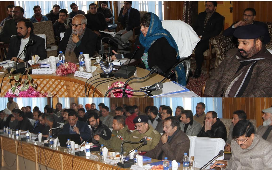 Mehbooba reviews Kulgam development at officers’ meeting