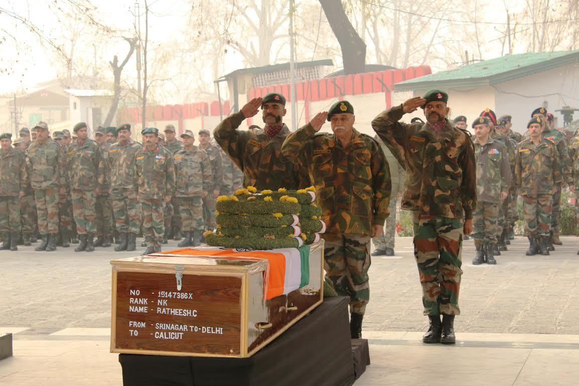Army pays tribute to three soldiers killed in Pampore attack
