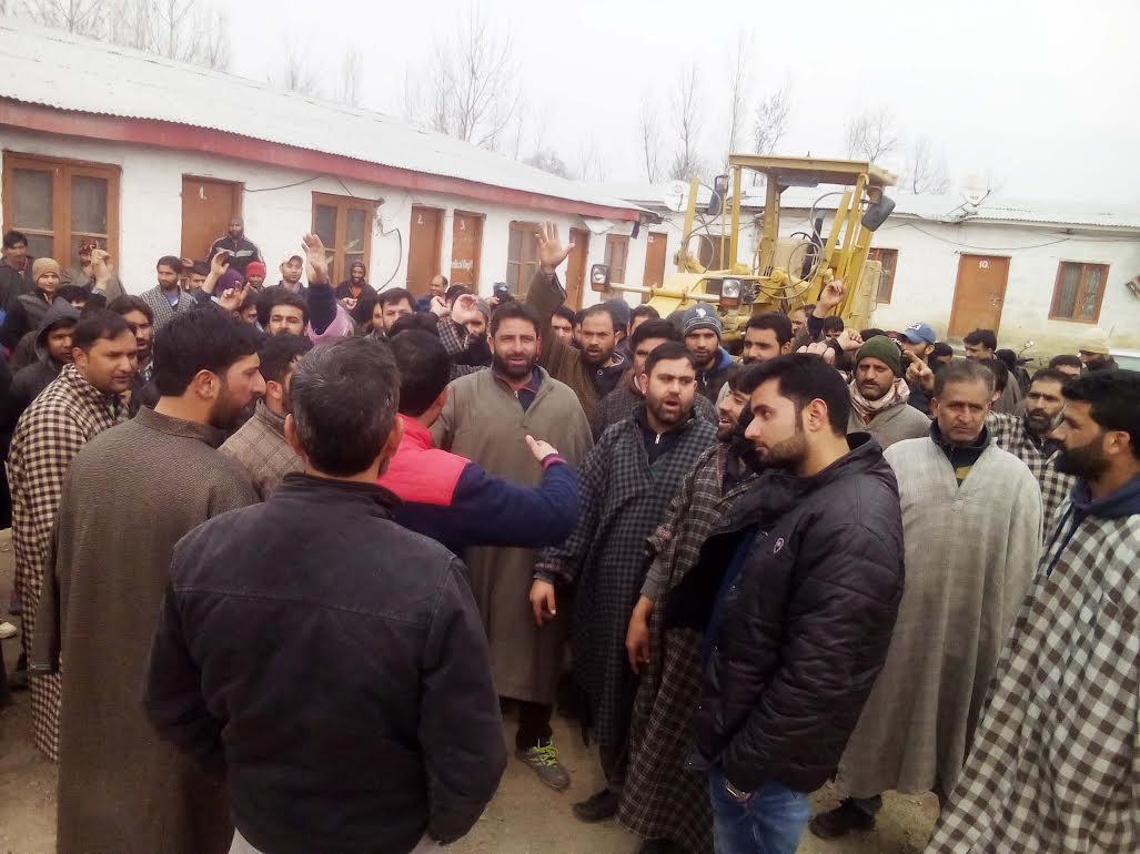 Workers protest against Construction Company