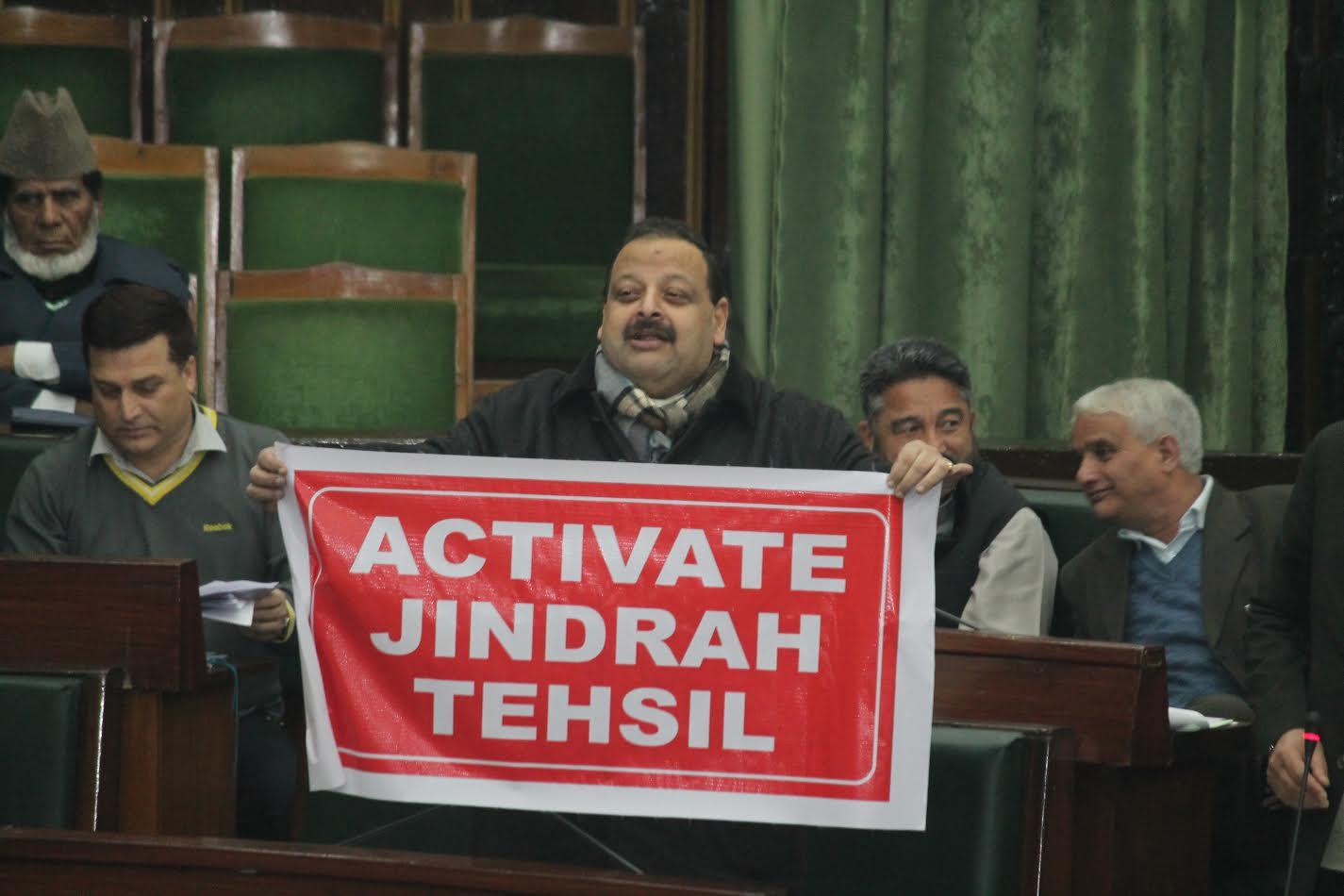 Rana raises banner on Jindrah Tehsil in Assembly