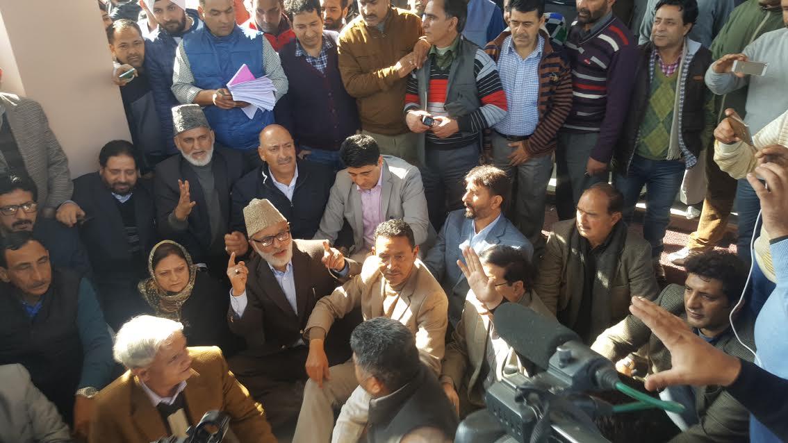 NC, Congress stage sit-in outside JK CM Secretariat amid anti-BJP slogans