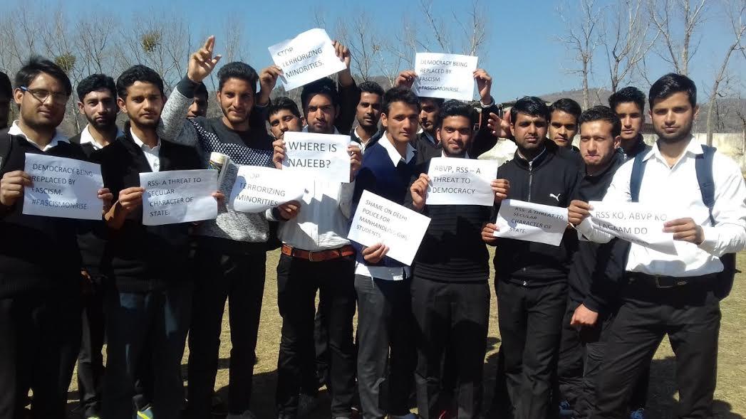 Students protest against ABVP in Rajouri