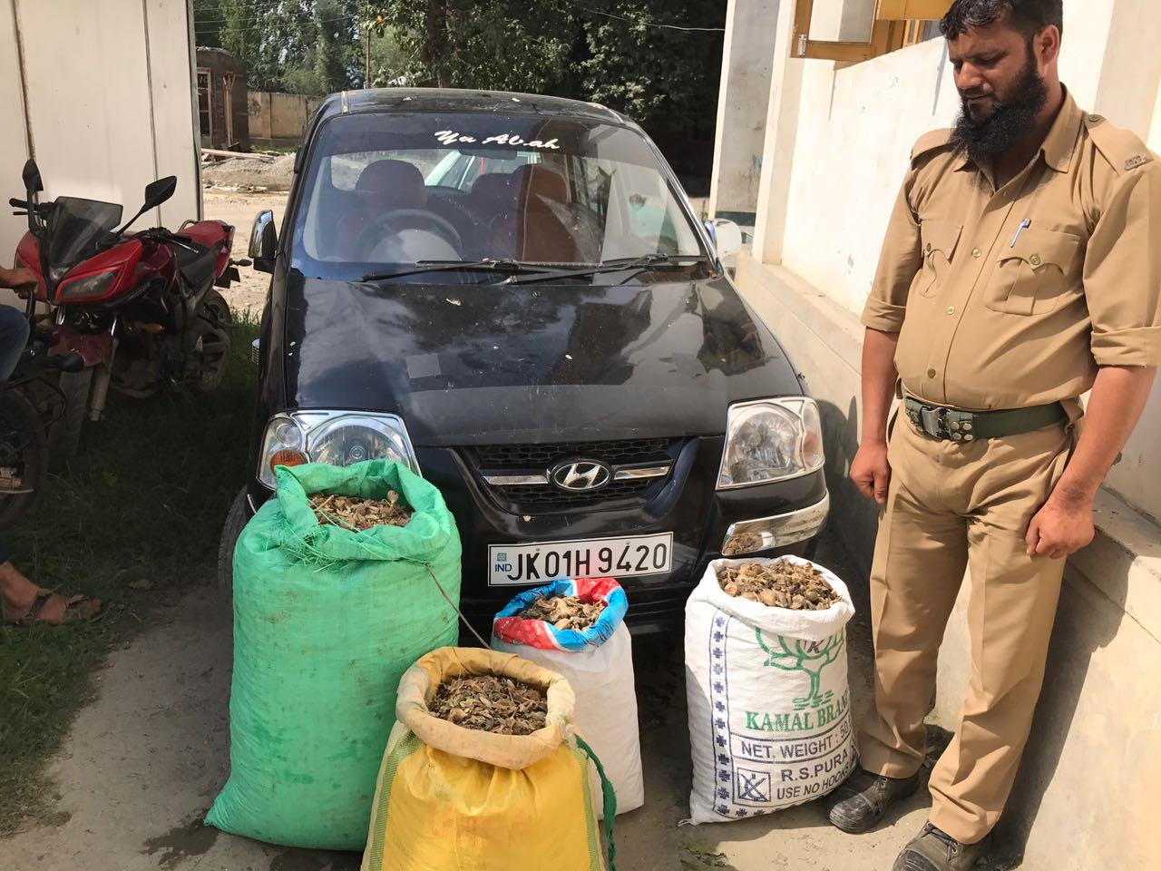 Anantnag police seized Santro vehicle
