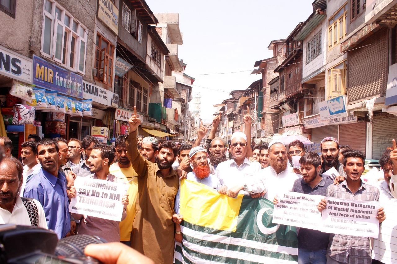 JKLF protests against NIA arrests