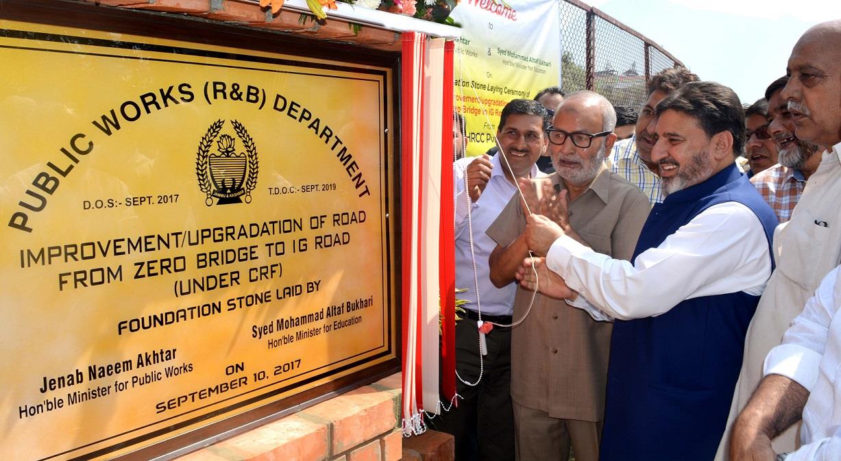 Naeem, Altaf lay foundation of Rs 29 cr alternate Zero Bridge-IG Road link