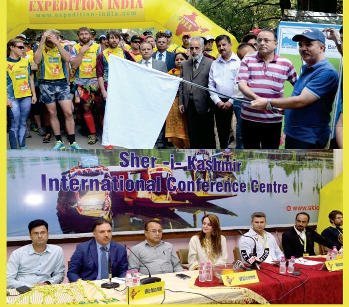 Chairman JK Bank, Commissioner Tourism flag off Expedition India Adventure Race-2017