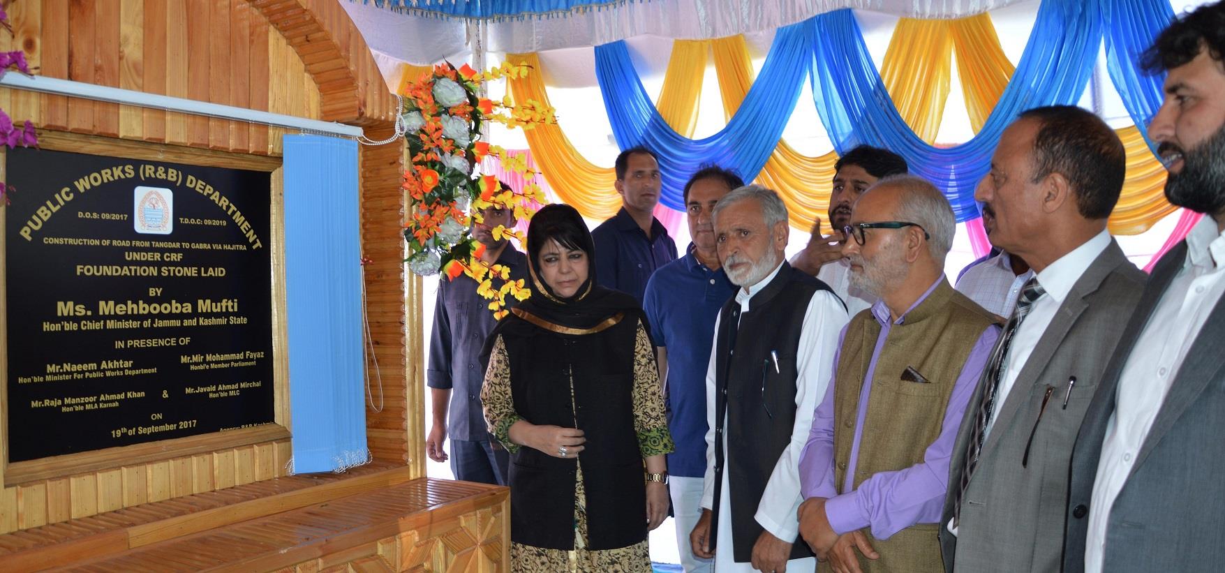 Mehbooba kick-starts Rs 68 cr worth development works at Tanghdar