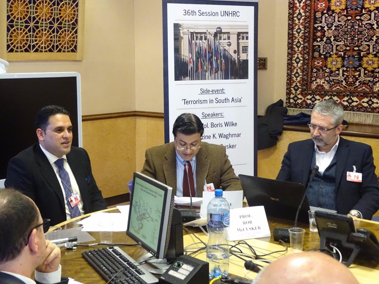 EFSAS attends side-event on “Terrorism in South Asia” at UN HRC in Geneva