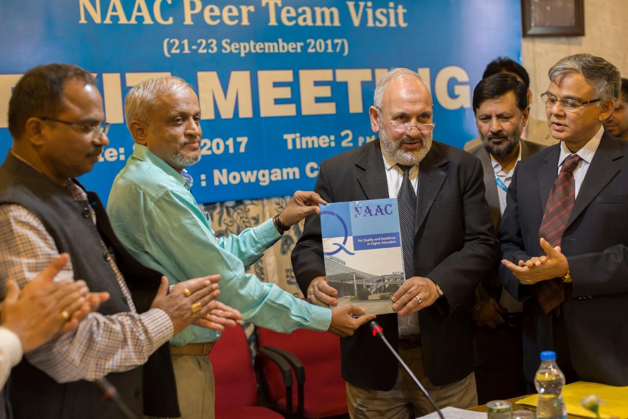 NAAC PEER team visits CUK from 21st to 23rd Sept