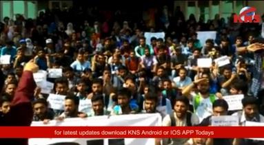 KU students protest against NIA summon to PhD scholar