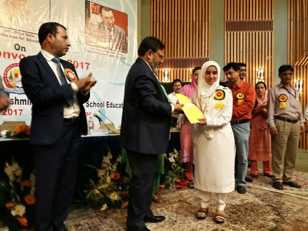 12th Class Topper Ruqayya from Doda felicitated by Education Minister