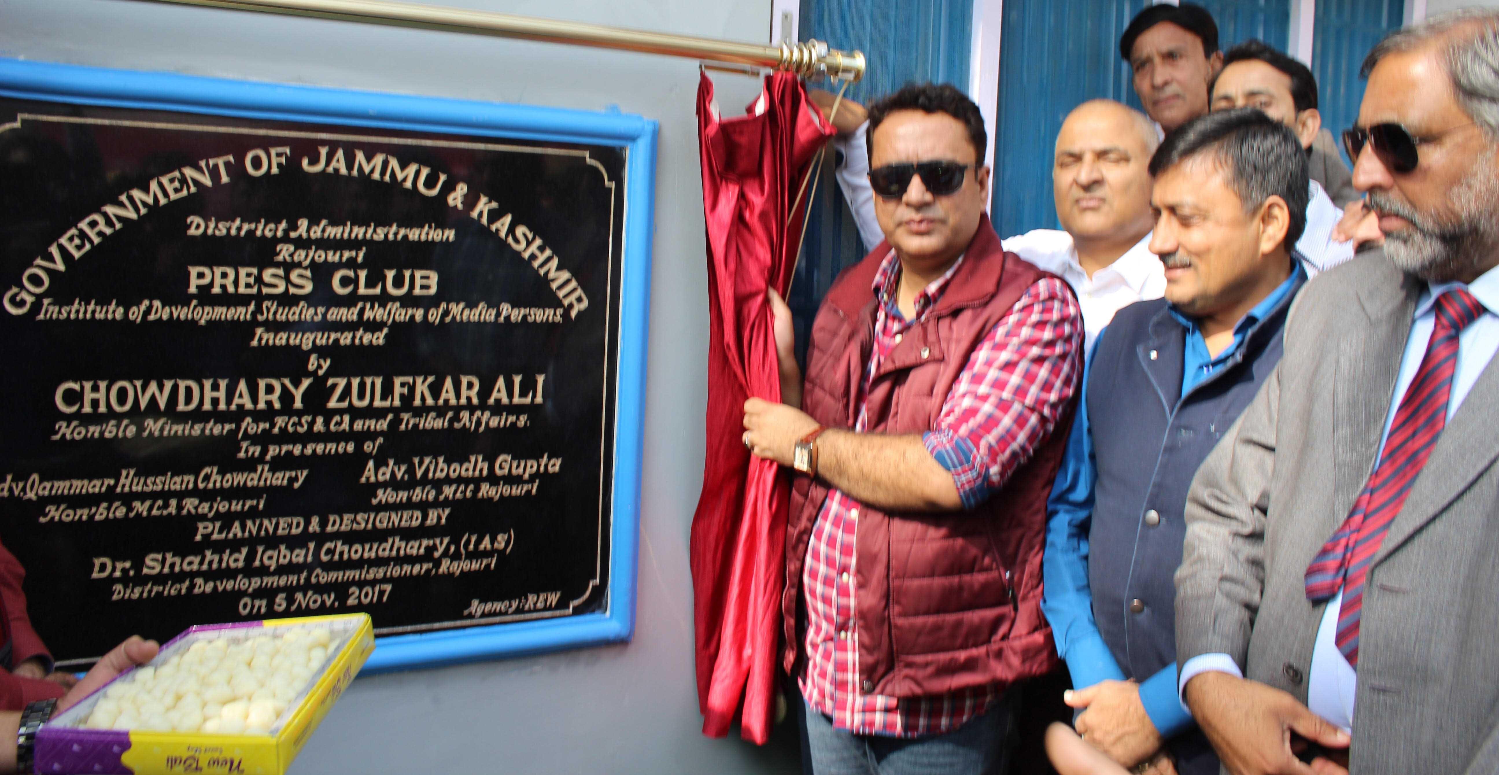 Zulfkar inaugurates Press Club Rajouri