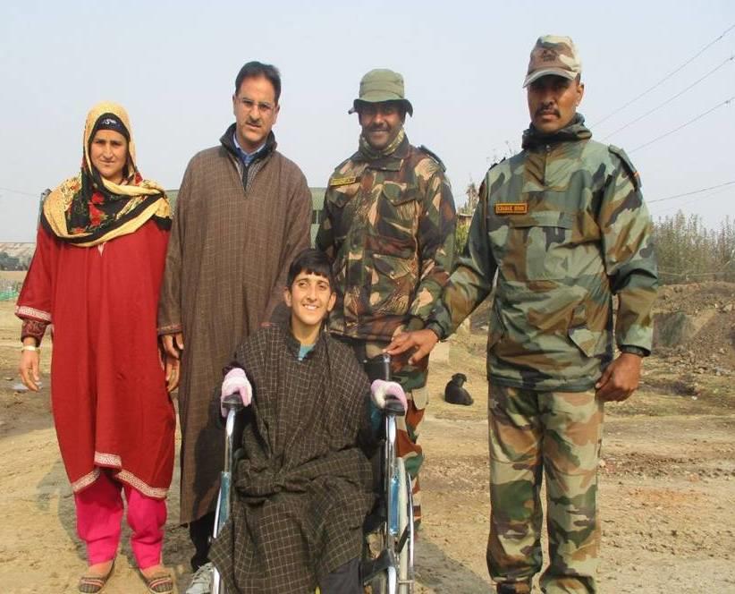 Army presents wheels chairs to differently-abled youth in Kulgam