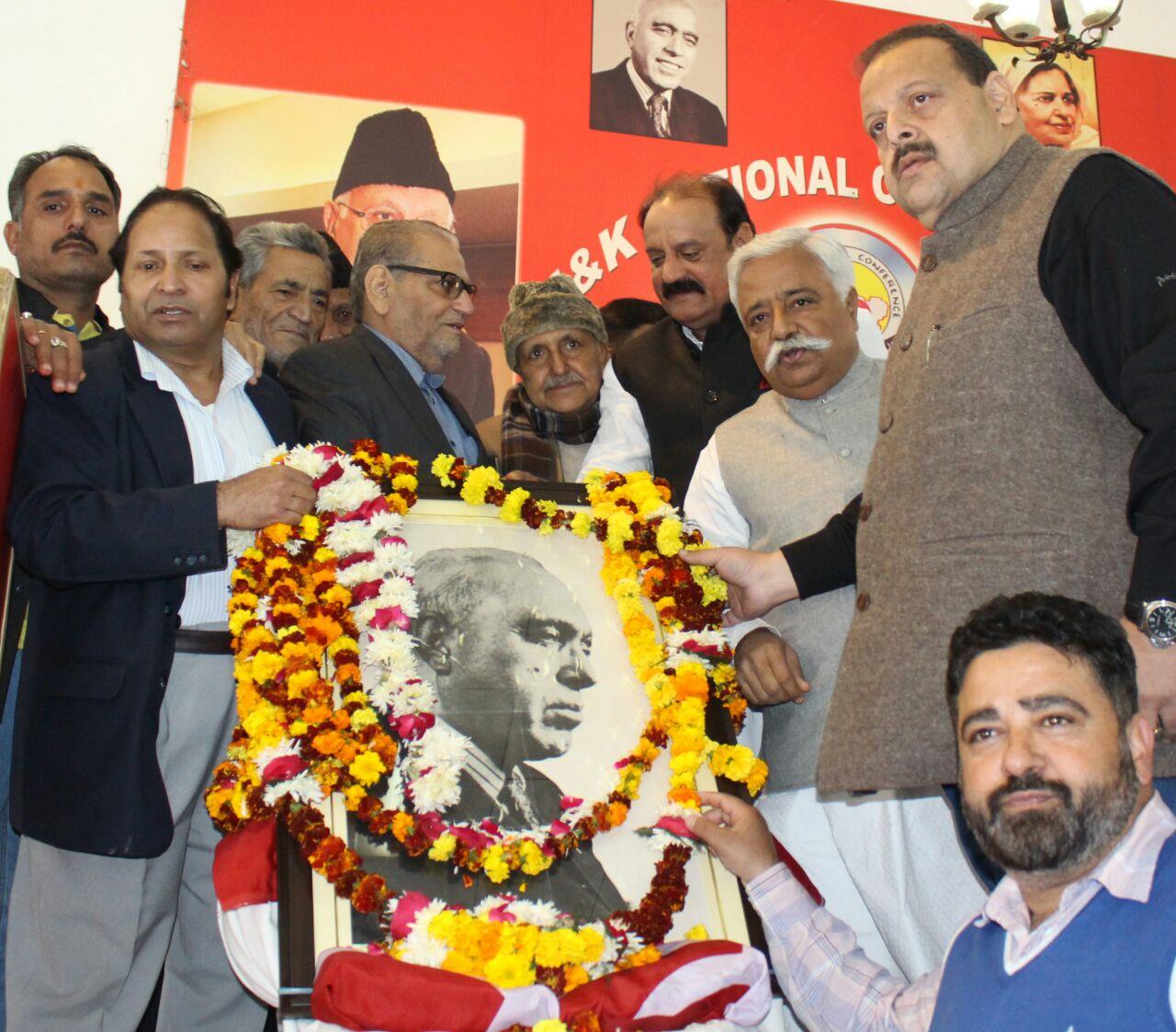 NC pays rich tribute to Sher-e-Kashmir on 112th birth anniversary