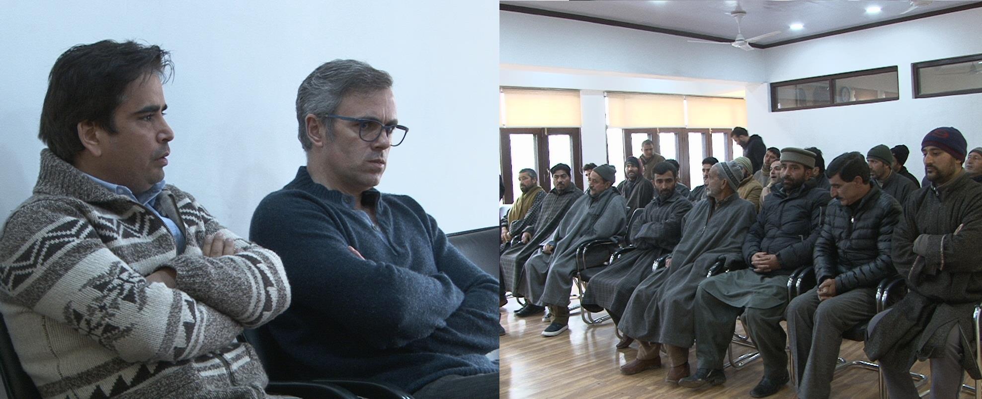 Omar conducts review of various works in Beerwah