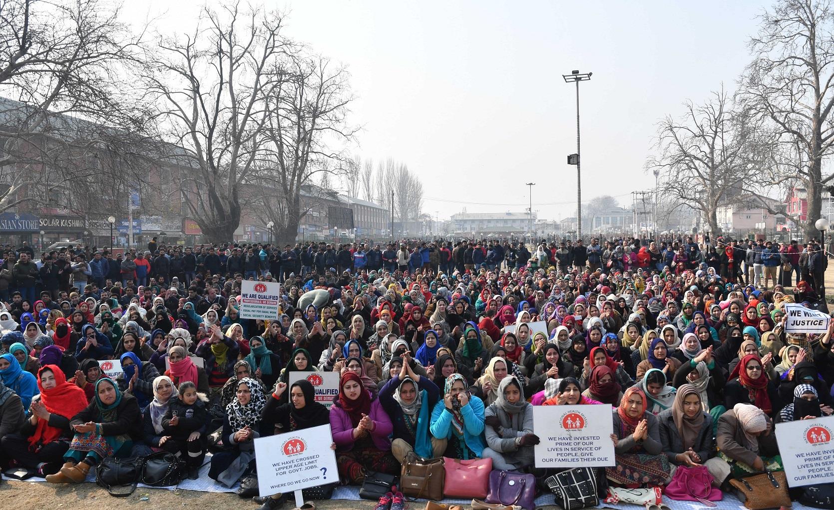 NHM employees protest cum strike enters 24th day