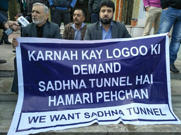 Karnah legislators protest outside Assembly, demand Sadhna Tunnel