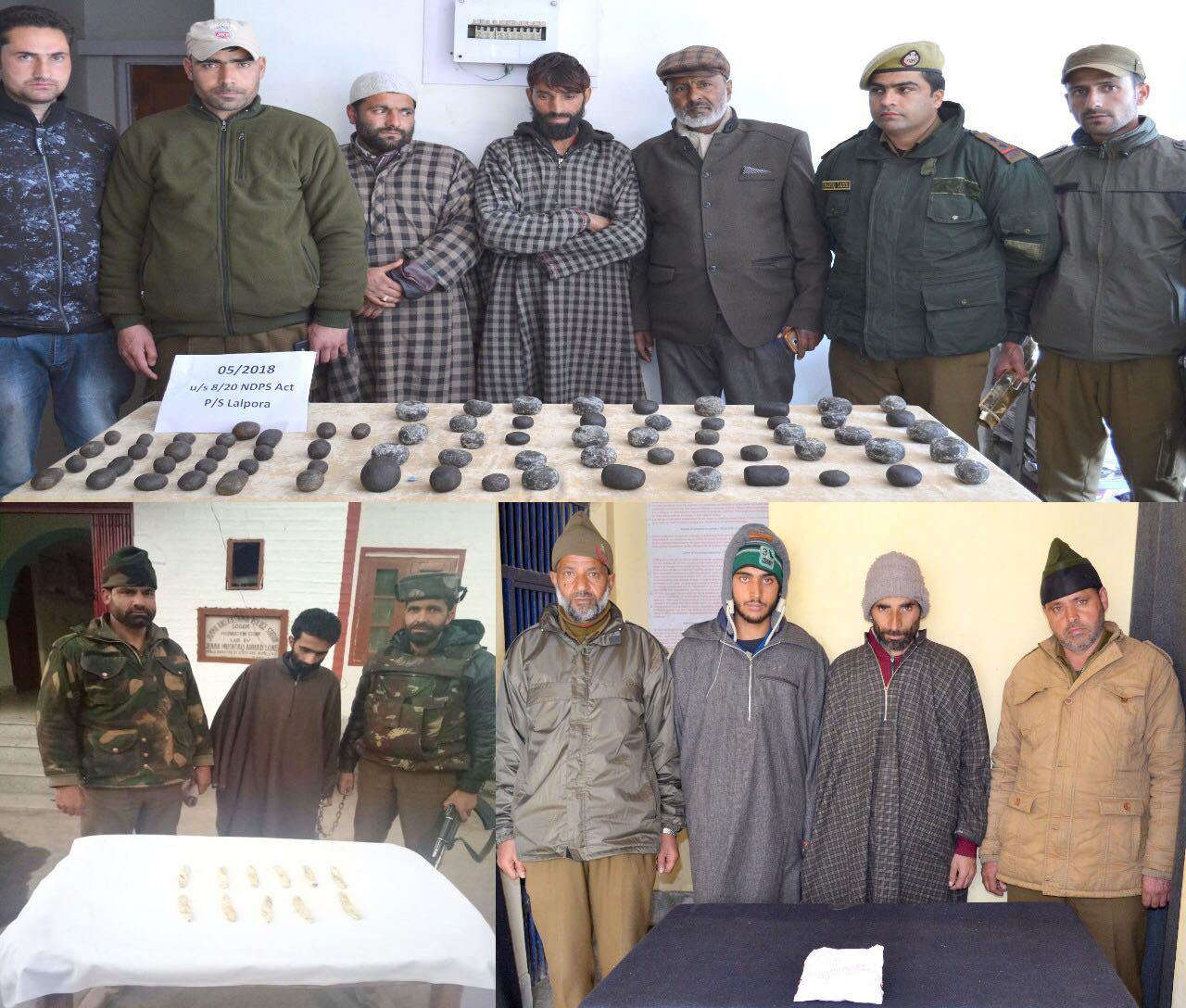 Kupwara Police arrests 5 notorious drug peddlers