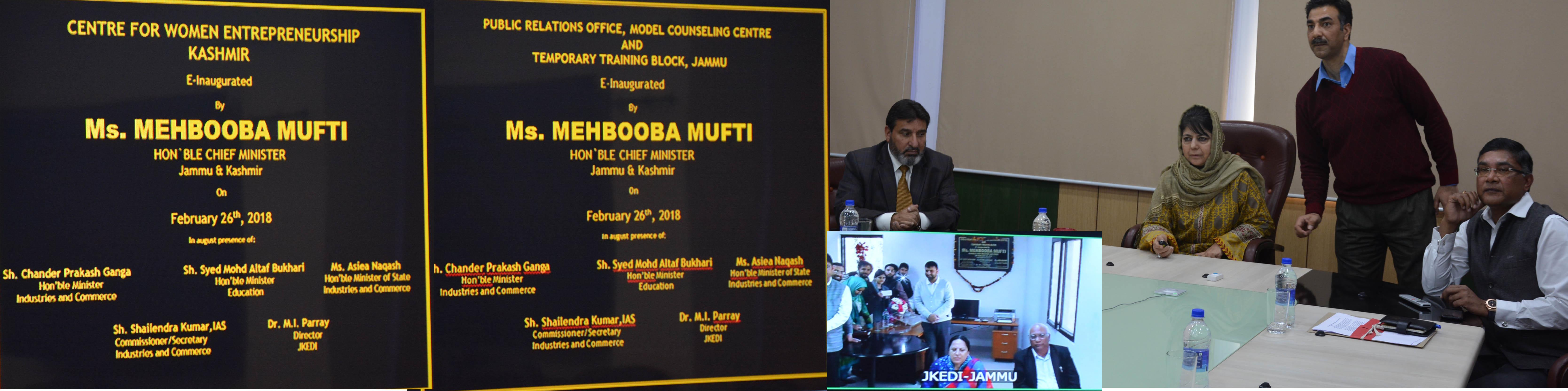 Mehbooba e-inaugurates Women’s EDI at Jammu, Srinagar