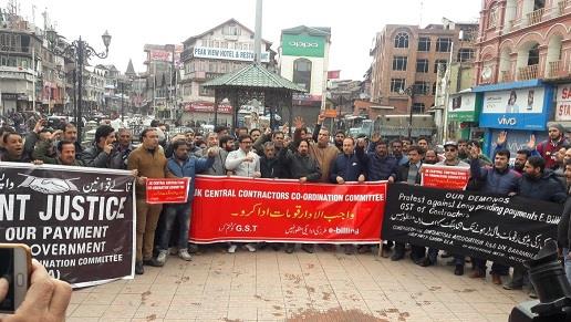Valley contractors protest at Ghanta Ghar